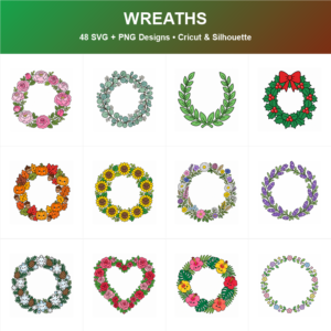 Cute Wreaths SVG bundle included in the Mega Bundle