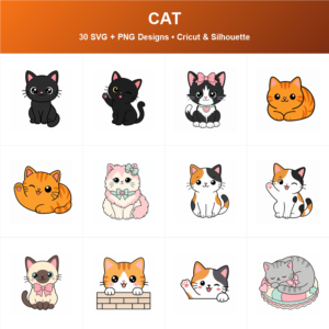 Cute Cat SVG bundle included in the Mega Bundle