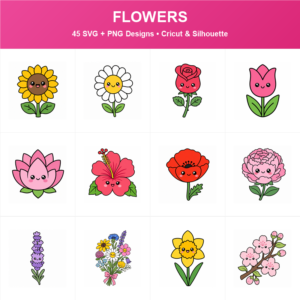 Cute Flowers SVG bundle included in the Mega Bundle
