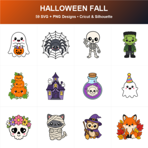 Cute Halloween Fall SVG bundle included in the Mega Bundle