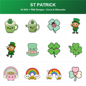 Cute St Patrick SVG bundle included in the Mega Bundle