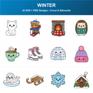 Cute Winter SVG bundle included in the Mega Bundle