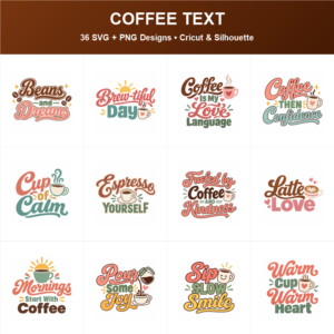 Cute Coffee SVG bundle included in the Mega Bundle