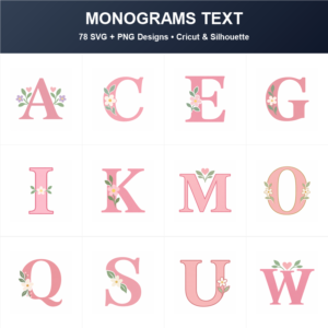Cute Monograms SVG bundle included in the Mega Bundle