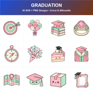 Cute Graduation SVG bundle included in the Mega Bundle