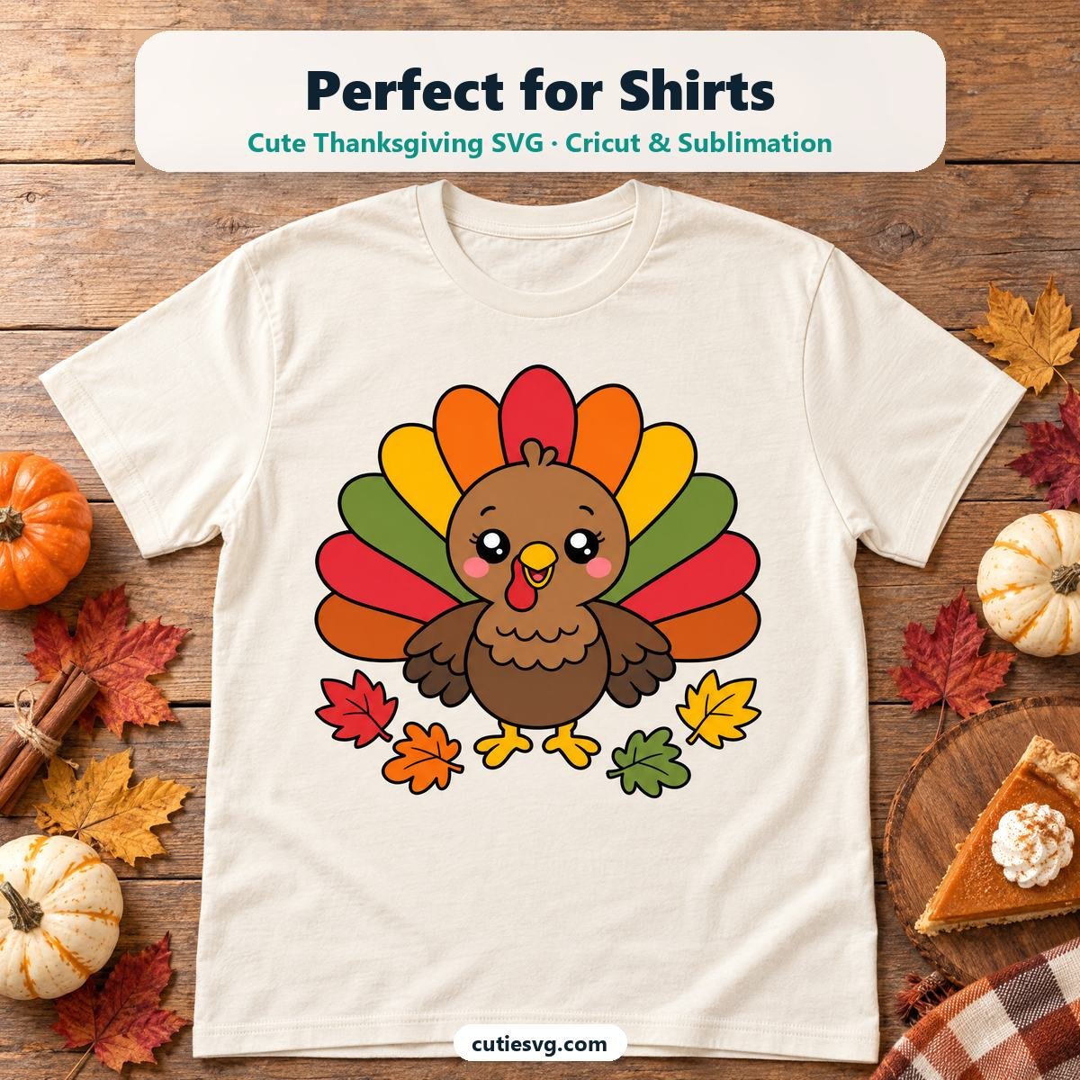 Cute Fall & Thanksgiving tees idea using the CutieSVG Mega Bundle