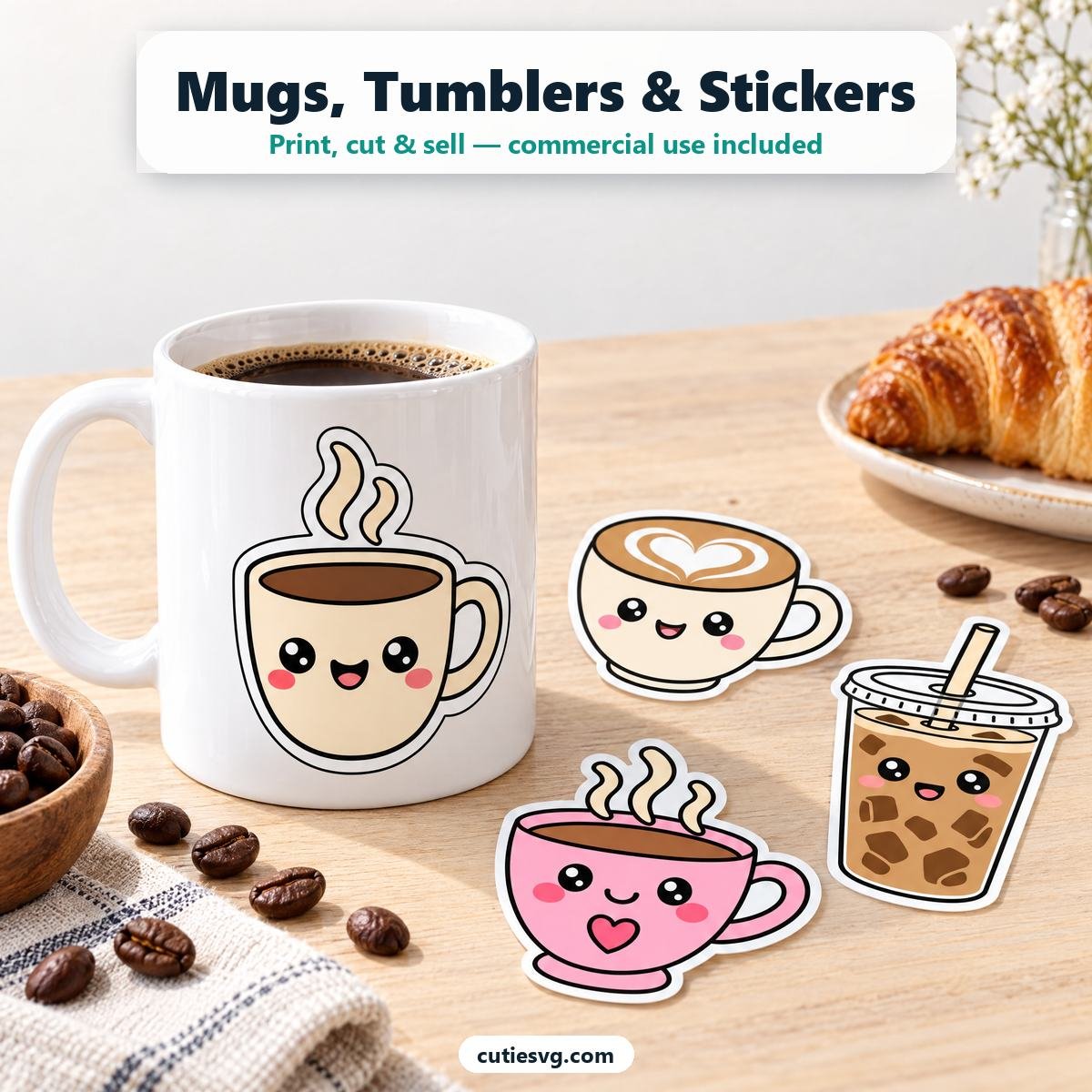 Cute Coffee bar & kitchen idea using the CutieSVG Mega Bundle
