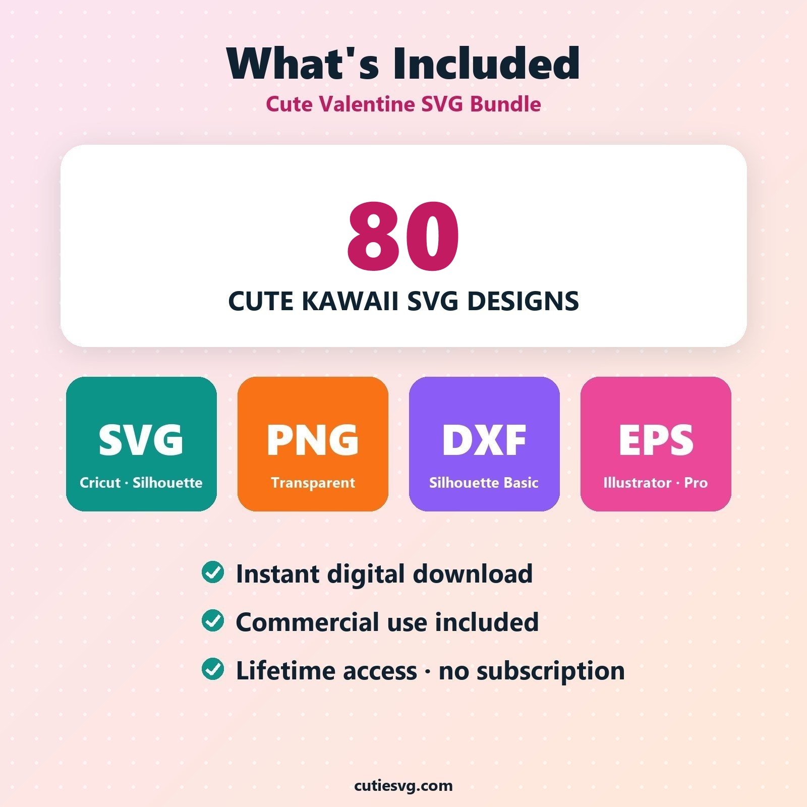 Cute Valentine SVG Bundle - 80 Designs | SVG PNG DXF for Cricut - Image 5