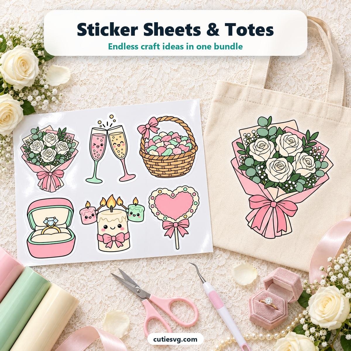 Cute Weddings & parties idea using the CutieSVG Mega Bundle