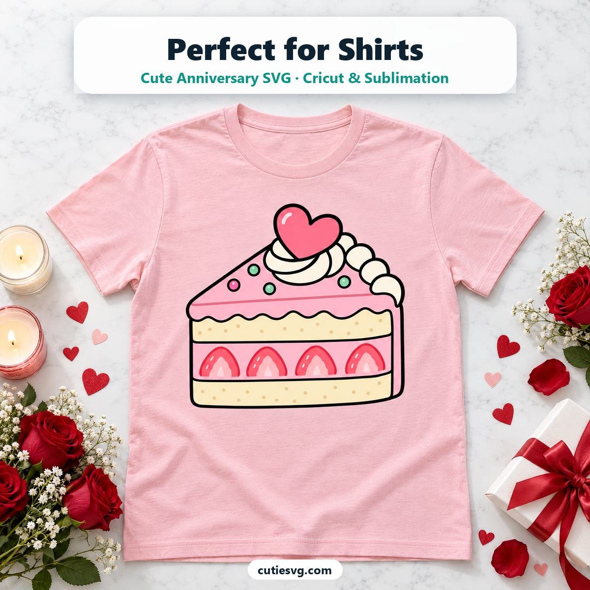 Cute Anniversary SVG on a t-shirt