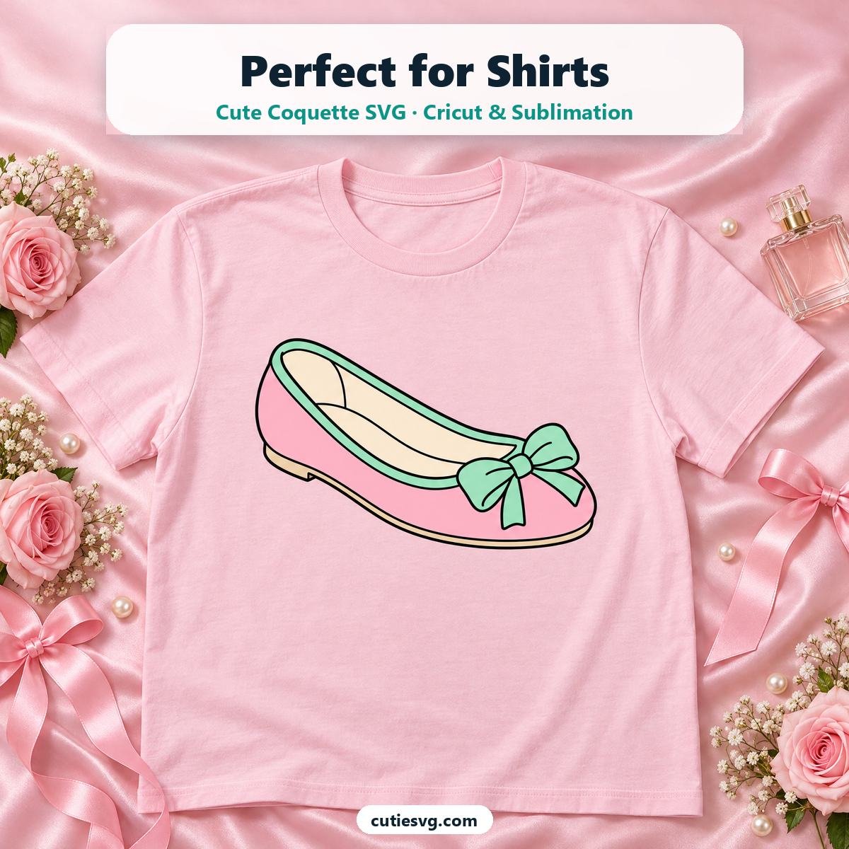 Cute Coquette SVG on a t-shirt
