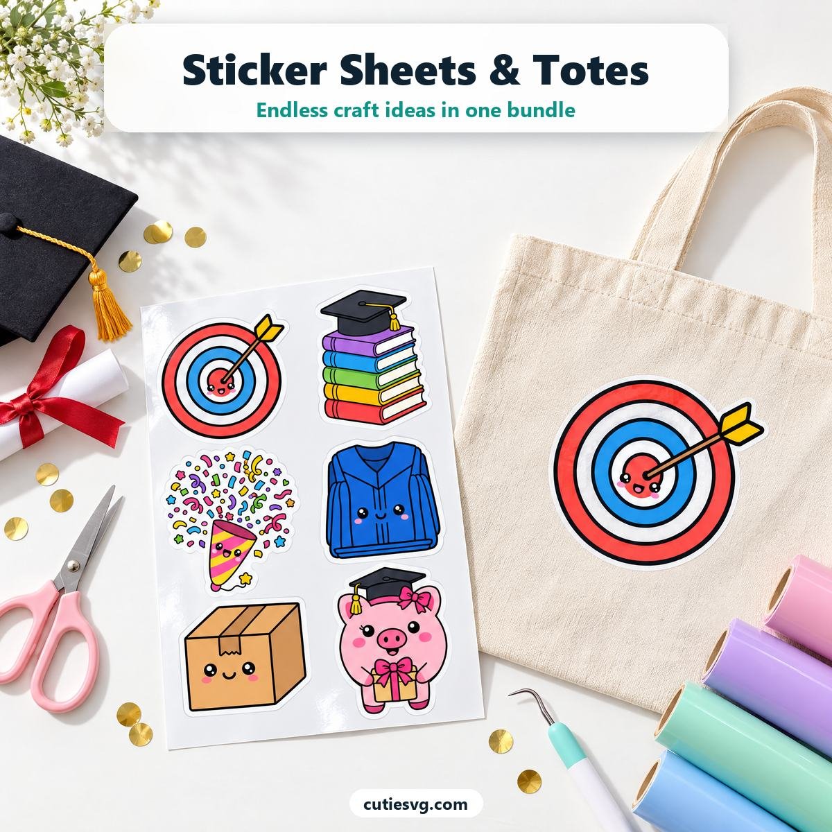 Cute Graduation & school events idea using the CutieSVG Mega Bundle