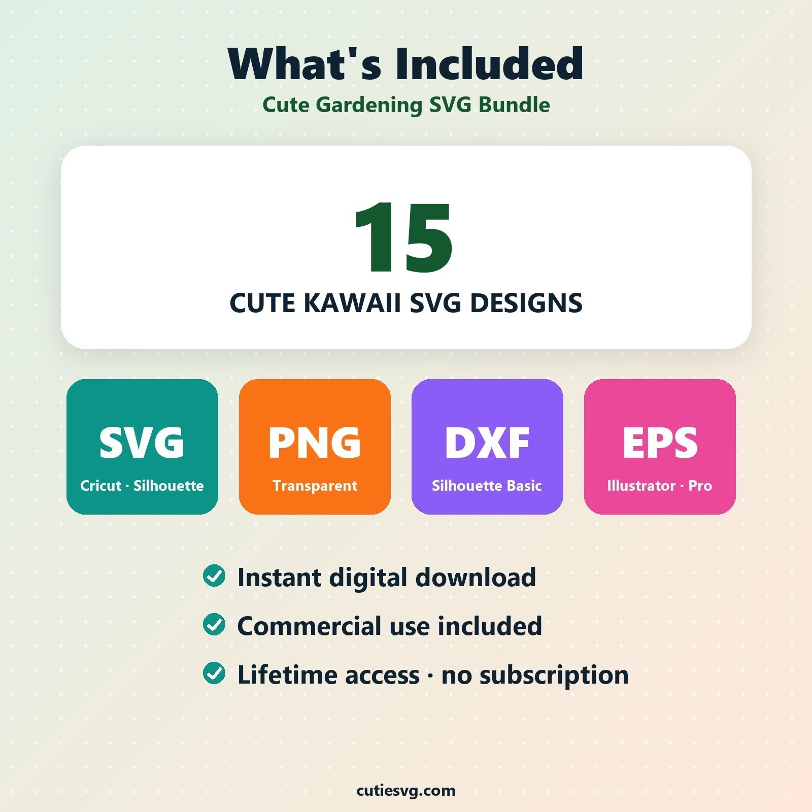 Cute Gardening SVG Bundle - 15 Designs | SVG PNG DXF for Cricut - Image 5