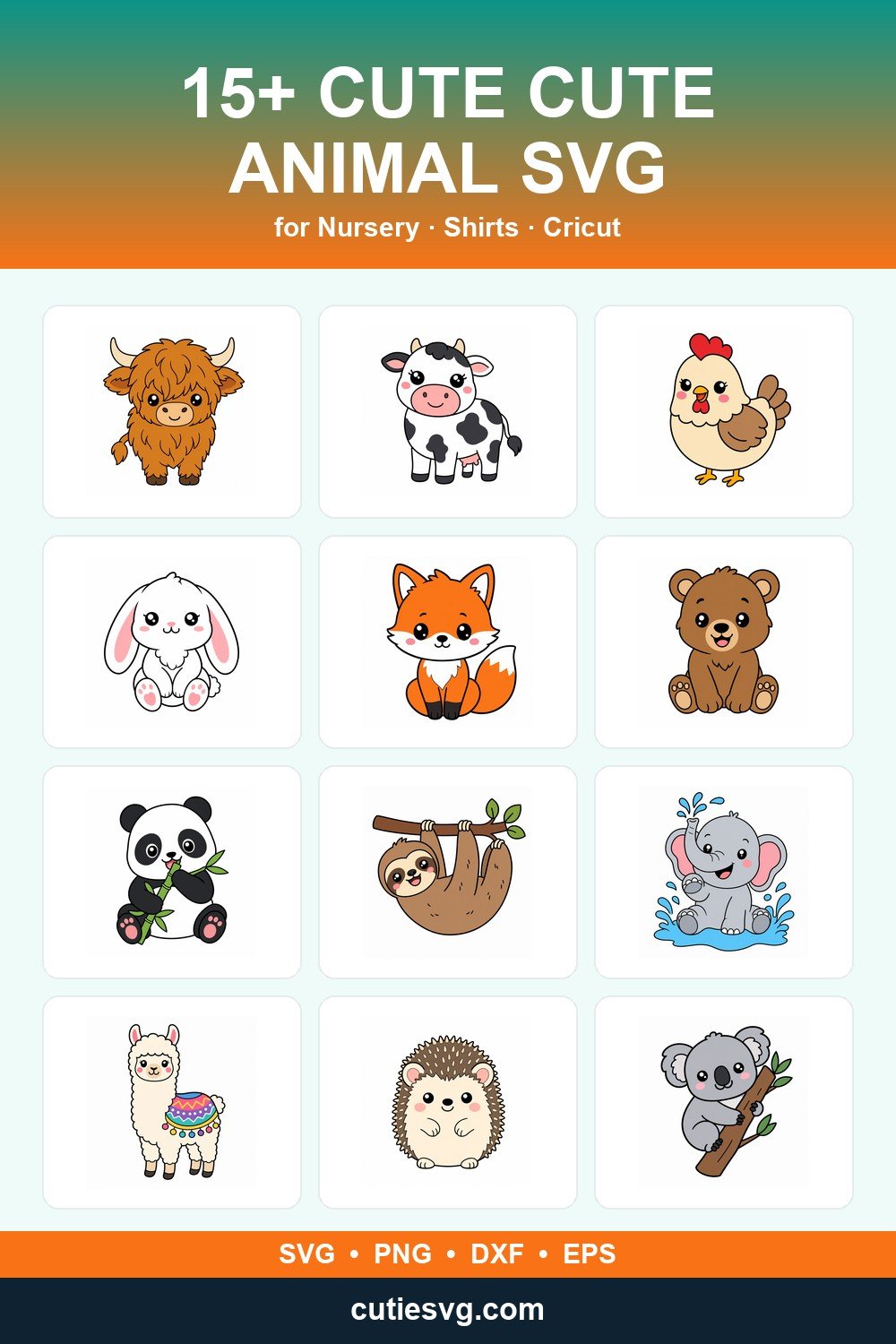 Cute animal SVG pin